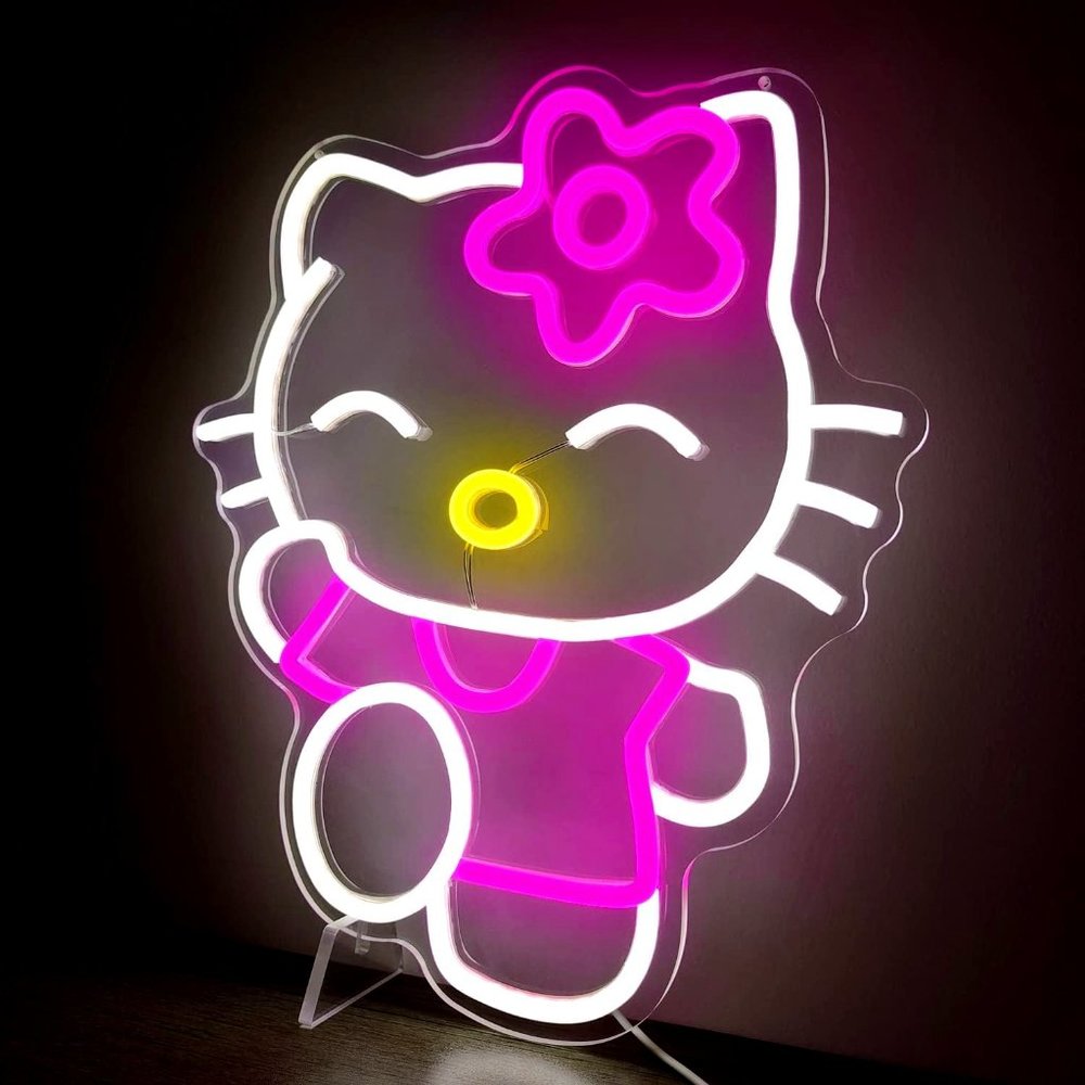 Neon Light Hello Kitty Cartoon Anime Japanese Kawaii LED Girls/Teen Gift Decor - Picture 1 of 7